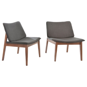 Modrest Jett Modern Fabric Accent Chair - Gray (Set of 2) 
