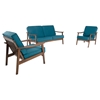 Modrest Ridge Sofa Set - Blue, Walnut - VIG-VGMAMI-576-BLU