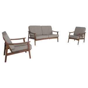 Modrest Ridge Sofa Set - Sesame, Walnut 