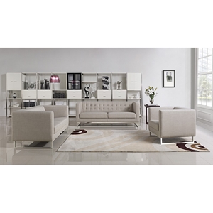 Divani Casa Dominic Sofa Set - Gray, Chrome 