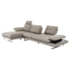 Divani Casa Porter Sectional Sofa - Gray, 1 Headrest - VIG-VGMB1508-GRY