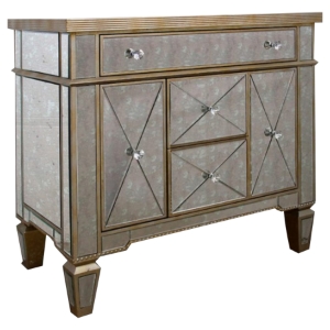 Modrest Harmon Transitional Gold Buffet - 4 Drawers, Gold 