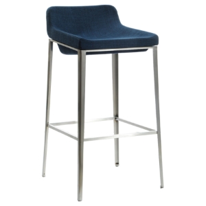 Modrest Adhil Modern Fabric Bar Stool - Blue 