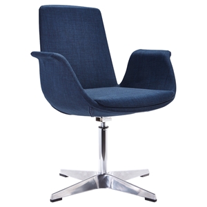 Modrest Dacia Modern Fabric Accent Chair - Blue 
