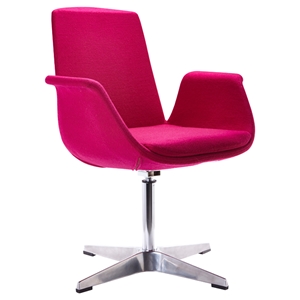 Modrest Dacia Modern Fabric Accent Chair - Fuchsia 