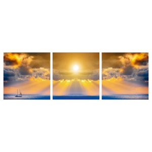 Modrest Horizon 3 Panels Photo on Canvas - Multicolor 