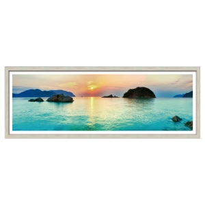 Modrest Cay Framed Acrylic Painting - Blue 