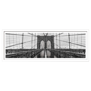 Modrest Brooklyn Bridge Framed Acrylic Painting - Black and White 