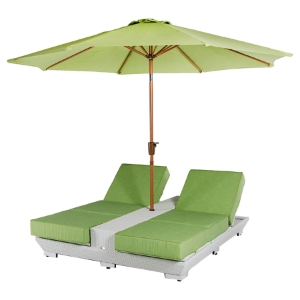 Renava Gemini 2 Lounge Chairs Patio Set - Green and White 