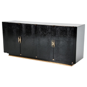 A&X Talin Modern Buffet - Black Crocodile and Rosegold 
