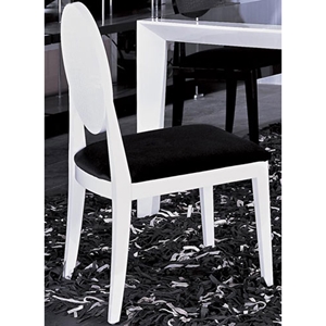 A&X Joss Modern Lacquer Chair - White, Black (Set of 2) 