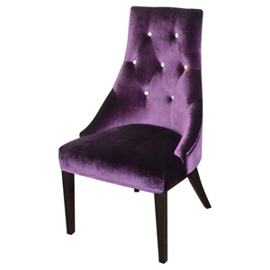 A&X Charlotte Velour Dining Chair - Purple (Set of 2) 