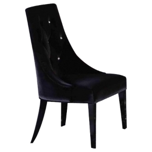 A&X Charlotte Velour Dining Chair - Black (Set of 2) 