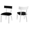 A&X Modern White Dining Chair - White and Black (Set of 2) - VIG-VGUNAA032-WHT