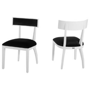 A&X Modern White Dining Chair - White and Black (Set of 2) 