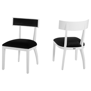 A&X Modern White Dining Chair - White and Black (Set of 2) 