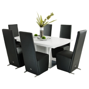 A&X Centro Modern Dining Table - White Crocodile 