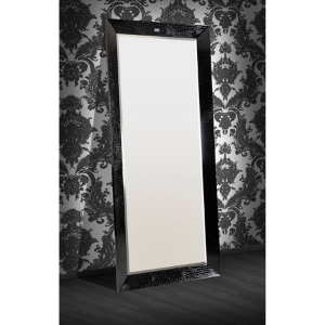A&X Regal Modern Rectangular Lacquer Mirror - Black Crocodile 
