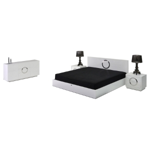 A&X Ovidius 4 Pieces Modern Bedroom Set - White Crocodile 