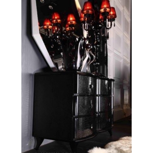 Gothic Dresser - Black, 6 Drawers 