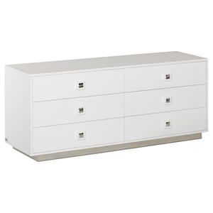 A&X Monica Modern Dresser Table - 6 Drawers, White 