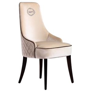 A&X Talin Modern Velour Dining Chair - Off-White 