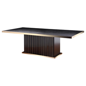 A&X Talin Modern Dining Table - Black Crocodile and Rosegold 