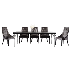 A&X Baccarat Transitional Lacquer Dining Table - Black Crocodile 