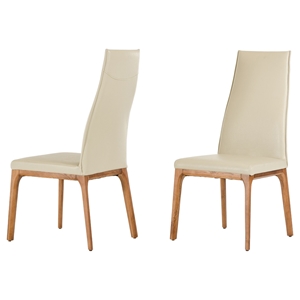 Modrest Brandi Modern Dining Chair - Gray and Walnut (Set of 2) 
