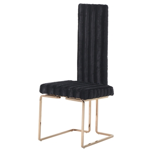 Modrest Kingsley Modern Dining Chair - Black Marble and Rosegold (Set of 2) 