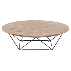Modrest Spoke Coffee Table - Walnut, Black 