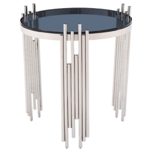 Modrest Totem End Table - Smoked, Chrome 