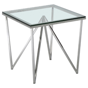 Modrest Newark End Table - Clear, Chrome 