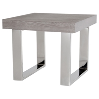 Modrest Lola End Table - Gray and Chrome