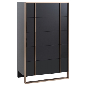 Nova Domus Cartier Modern Chest - Black and Brushed Bronze 