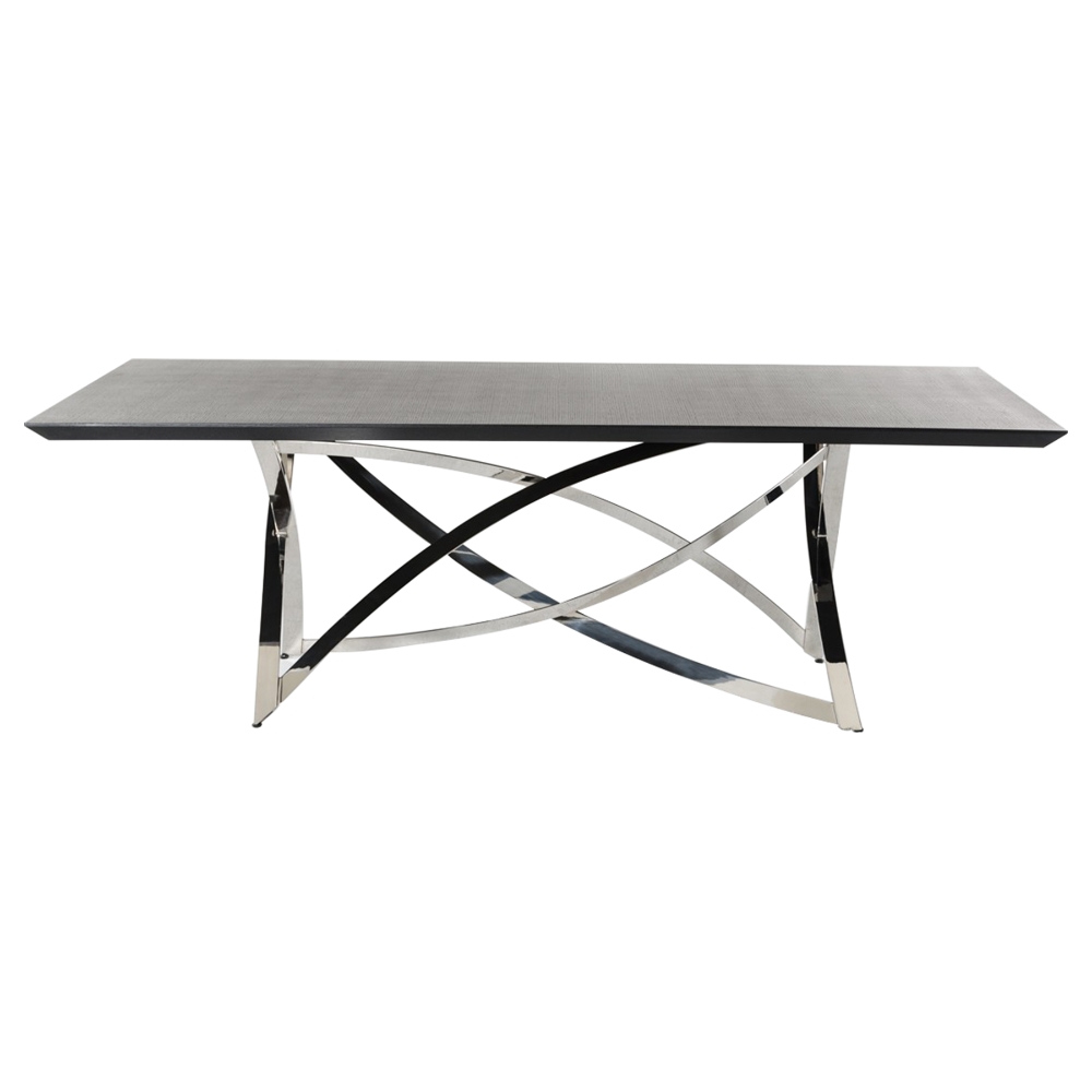 Modrest Labyrinth Dining Table - Wenge, Chrome | DCG Stores