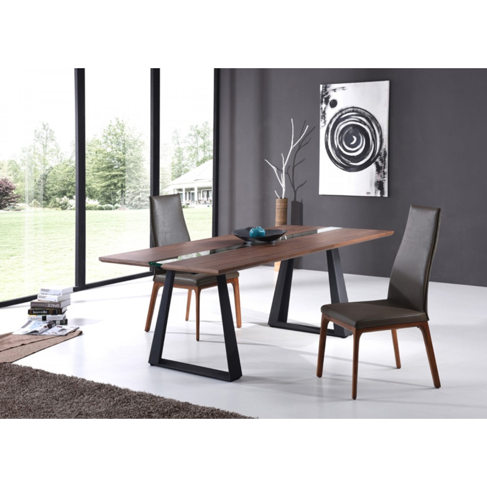Modrest Corey Modern Rectangular Dining Table - Walnut | DCG Stores