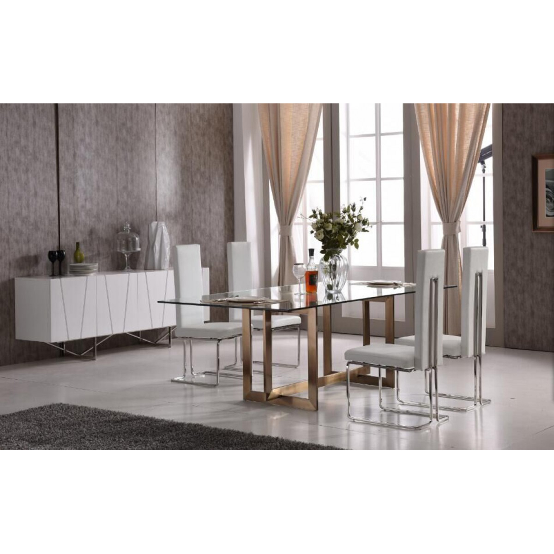 Modrest Keaton Modern Dining Table - Clear | DCG Stores