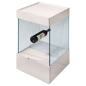 Modrest Vine Wine Shelf - White, 1 Drawer 