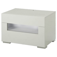 Modrest Ceres Modern LED Lacquer Nightstand - 2 Drawers, White