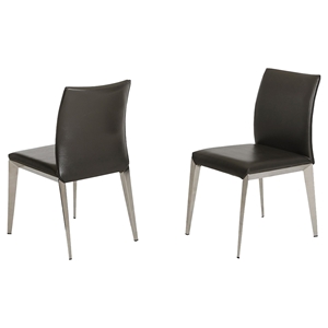 Modrest Daytona Modern Eco-Leather Dining Chair - Dark Gray (Set of 2) 