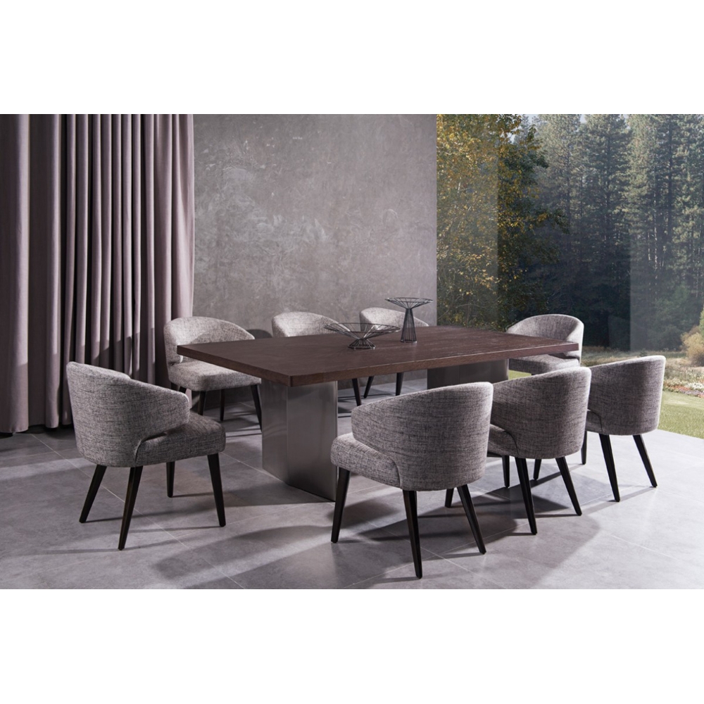 Modrest Lexington Modern Rectangular Dining Table - Brown Oak | DCG Stores