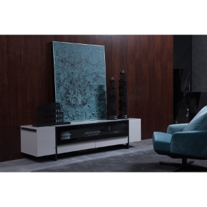 Nova Domus Lorena Modern TV Stand - Gray and Smoked 