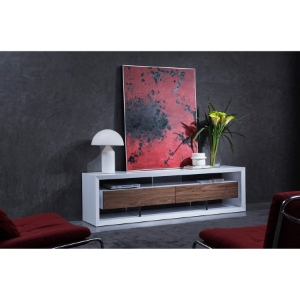 Modrest Manvel TV Stand - White, Walnut 