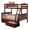 Royalton Twin / Double Size Bunk Bed with Drawers in Brown - WAL-BWTODWB-DR