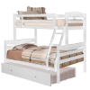 Royalton Twin / Double Size Bunk Bed with Trundle in White - WAL-BWTODWH-TB