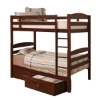 Royalton Twin / Twin Size Bunk Bed with Drawers in Brown - WAL-BWTOTWB-DR