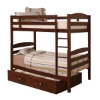 Royalton Twin / Twin Size Bunk Bed with Trundle in Brown - WAL-BWTOTWB-TB