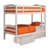 Royalton Twin / Twin Size Bunk Bed with Drawers in White - WAL-BWTOTWH-DR