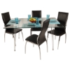 Medallion 5 PC Dining Set with Black Dining Chairs - WAL-C22SA5BL